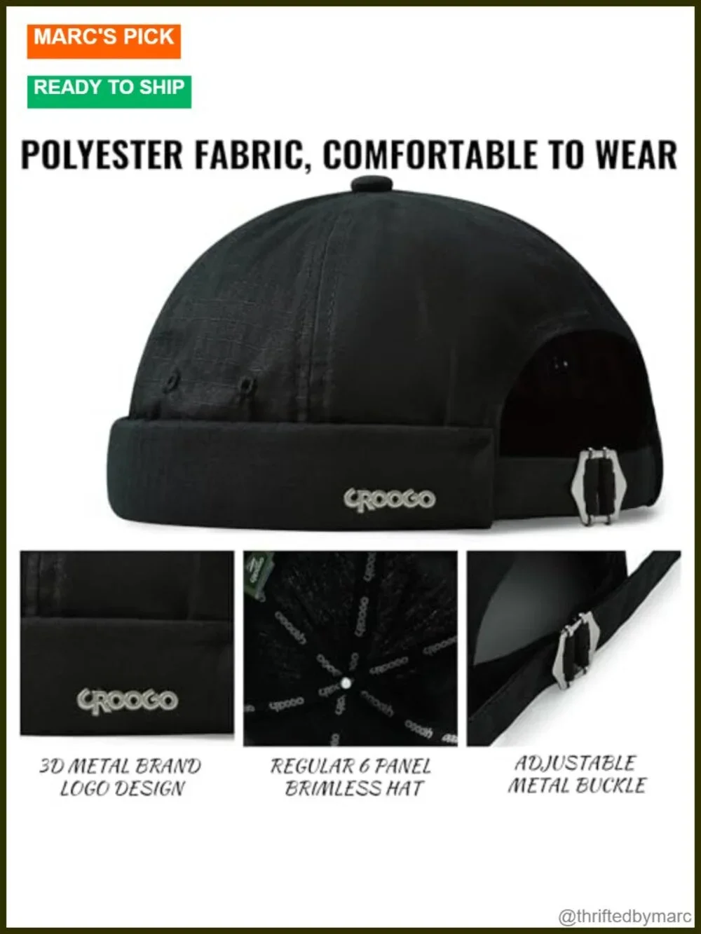 Quick Dry Docker Cap Lightweight Breathable Brimless Hat Beanie Adjustable